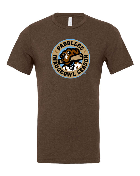 Paddlers Baseball Heather Brown Primary Logo T-shirt
