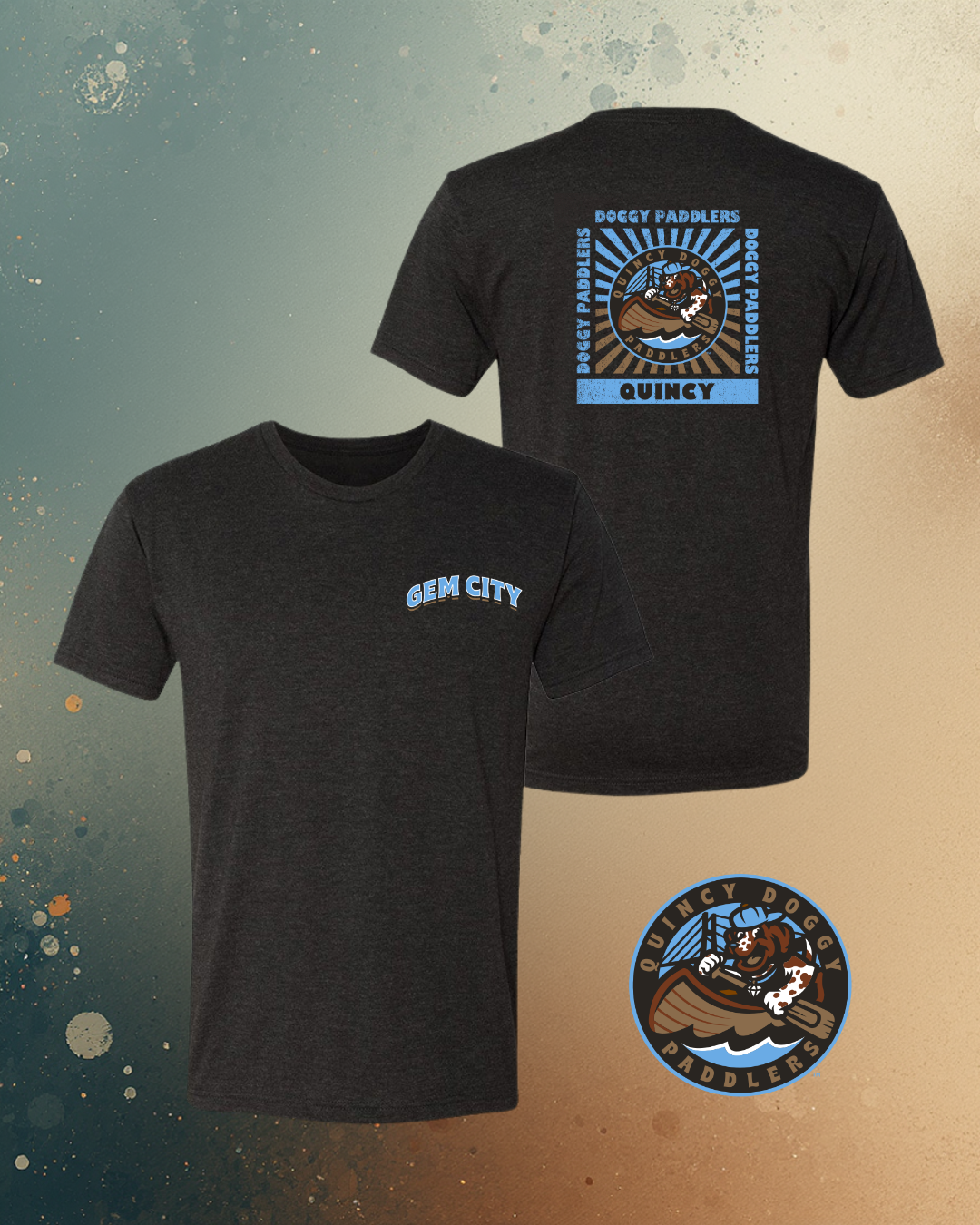 Paddlers Baseball Sunburst Front & Back Design T-shirt