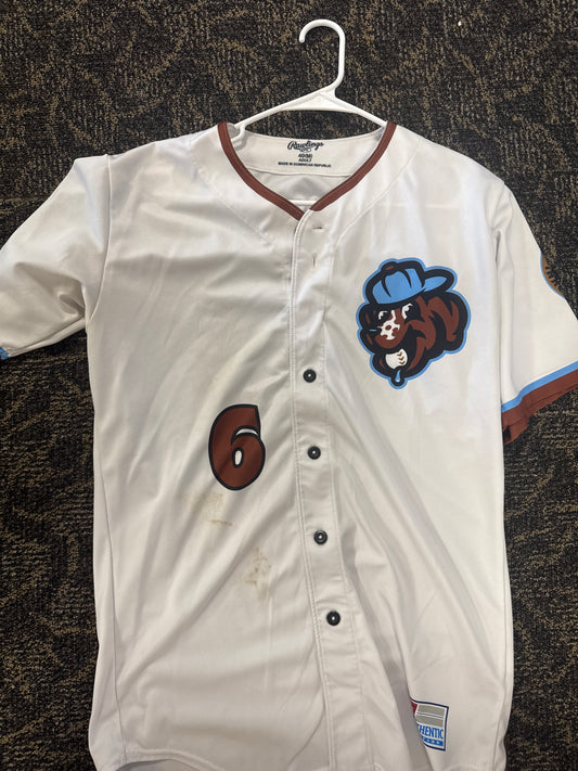 GAME WORN WHITE JERSEY
