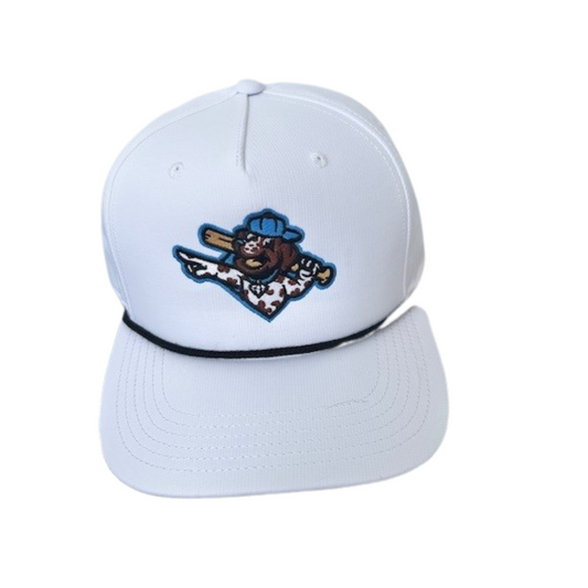 Doggy Paddlers Pointer Pup Design White Hat with Rope
